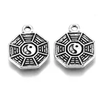 Подвеска для бижутерии Багуа 15х12мм, цвет серебр. FP2034