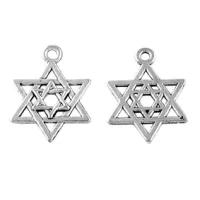 Подвеска для бижутерии Звезда Давида 21х15мм, цвет серебр. FP2002