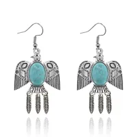 Серьги Орел с бирюзой, 5,5х3х1см SE184