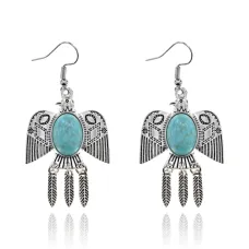 Серьги Орел с бирюзой, 5,5х3х1см SE184