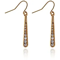 Серьги Капля с прозрачными стразами UD160-W