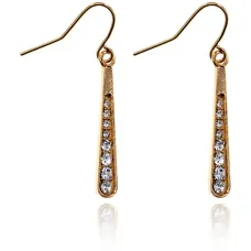 Серьги Капля с прозрачными стразами UD160-W