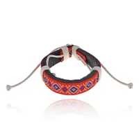 Браслет из натуральной кожи с орнаментом BS026-15