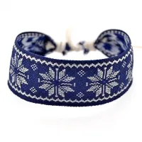 Плетеный браслет Снежинка, 24мм BS588