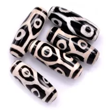 Бусина Дзи 6 глаз ~30х12мм натуральный агат