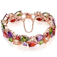 Браслет с большими кристаллами с позолотой 1A0071