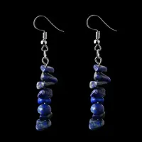 Асимметричные серьги с камнем Лазурит SE166-04