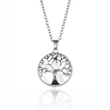 Кулон с цепочкой Дерево жизни 21мм, горный хрусталь BJK132-6