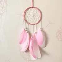 Подвеска Ловец снов, 55х12см, цвет розовый LS013-2