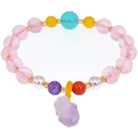 Браслет с подвеской аметист 1A0083-1