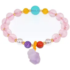 Браслет с подвеской аметист 1A0083-1