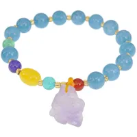 Браслет с подвеской аметист 1A0083-3