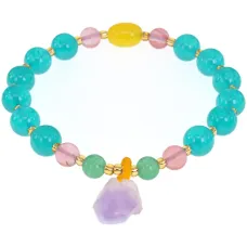 Браслет с подвеской аметист 1A0083-6