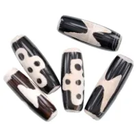 Бусина Дзи Гаруда ~30х10,5мм натуральный агат BDZK001-01J