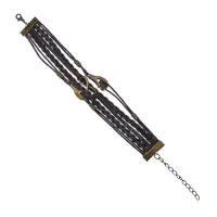 Плетеный браслет Символы Любви, 2 см, цвет темно-коричневый BS168-12