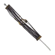 Плетеный браслет Символы Любви, 2 см, цвет темно-коричневый BS168-12