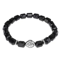 Православный браслет, стекло, цвет чёрный BS894-02