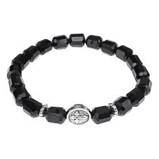 Православный браслет, стекло, цвет чёрный BS894-02