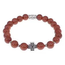 Браслет с Иисусовой молитвой, Коричневый авантюрин, 8мм BSHE-15-01