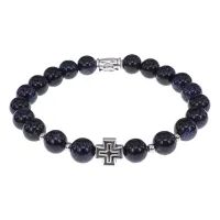 Браслет с Иисусовой молитвой, Синий авантюрин, 8мм BSHE-15-02