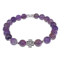 Браслет с Иисусовой молитвой, Аметист, 8мм BSHE-15-03