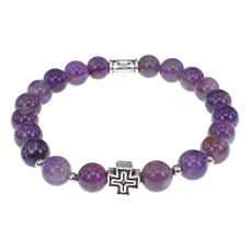 Браслет с Иисусовой молитвой, Аметист, 8мм BSHE-15-03