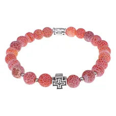 Браслет с Иисусовой молитвой, Африканский агат, 8мм BSHE-15-04