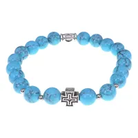 Браслет с Иисусовой молитвой, Бирюза, 8мм BSHE-15-05