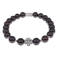 Браслет с Иисусовой молитвой, Гранат, 8мм BSHE-15-06