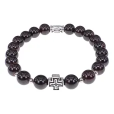 Браслет с Иисусовой молитвой, Гранат, 8мм BSHE-15-06