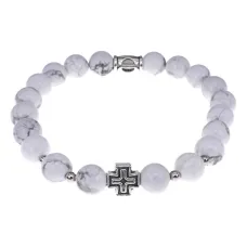 Браслет с Иисусовой молитвой, Кахолонг, 8мм BSHE-15-07