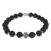 Браслет с Иисусовой молитвой, Лава, 8мм BSHE-15-09