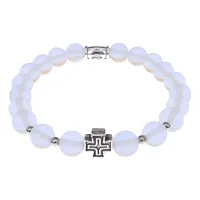 Браслет с Иисусовой молитвой, Лунный камень, 8мм BSHE-15-11