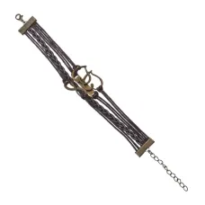 Плетеный браслет Символы Любви, 2см, цвет светло-коричневый BS168-16