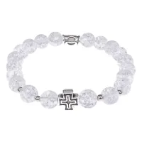 Браслет с Иисусовой молитвой, Сахарный кварц, 8мм BSHE-15-16