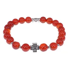 Браслет с Иисусовой молитвой, Сердолик, 8мм BSHE-15-17