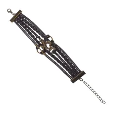 Плетеный браслет Символы Любви, 2 см, цвет коричневый BS168-19