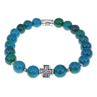Браслет с Иисусовой молитвой, Хризоколла, 8мм BSHE-15-21