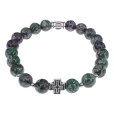 Браслет с Иисусовой молитвой, Цоизит, 8мм BSHE-15-22