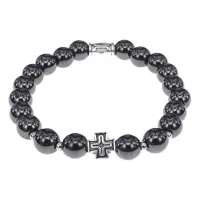 Браслет с Иисусовой молитвой, Гематит, 8мм BSHE-15-28