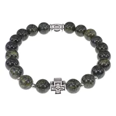Браслет с Иисусовой молитвой, Змеевик, 8мм BSHE-15-29