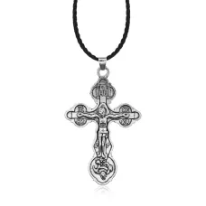 Нательный крест с гайтаном, 5х3см KR003