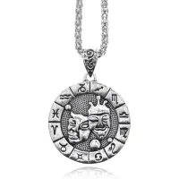 Амулет Знаки Зодиака - Близнецы на цепочке, 33мм AC162-07