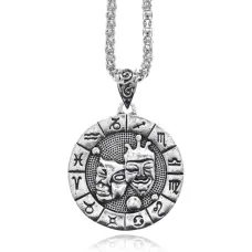 Амулет Знаки Зодиака - Близнецы на цепочке, 33мм AC162-07