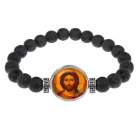 Браслет из лавы, Иисус Христос C1101003