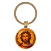 Круглый брелок, цвет бронза, Иисус Христос C1101017