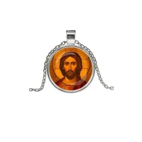 Кулон, цвет серебро, с цепочкой, Иисус Христос C1101026