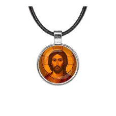 Кулон, цвет серебро, со шнурком, Иисус Христос C1101027