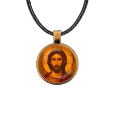 Кулон, цвет бронза, со шнурком, Иисус Христос C1101029