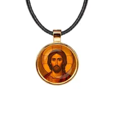 Кулон, цвет золото, со шнурком, Иисус Христос C1101033